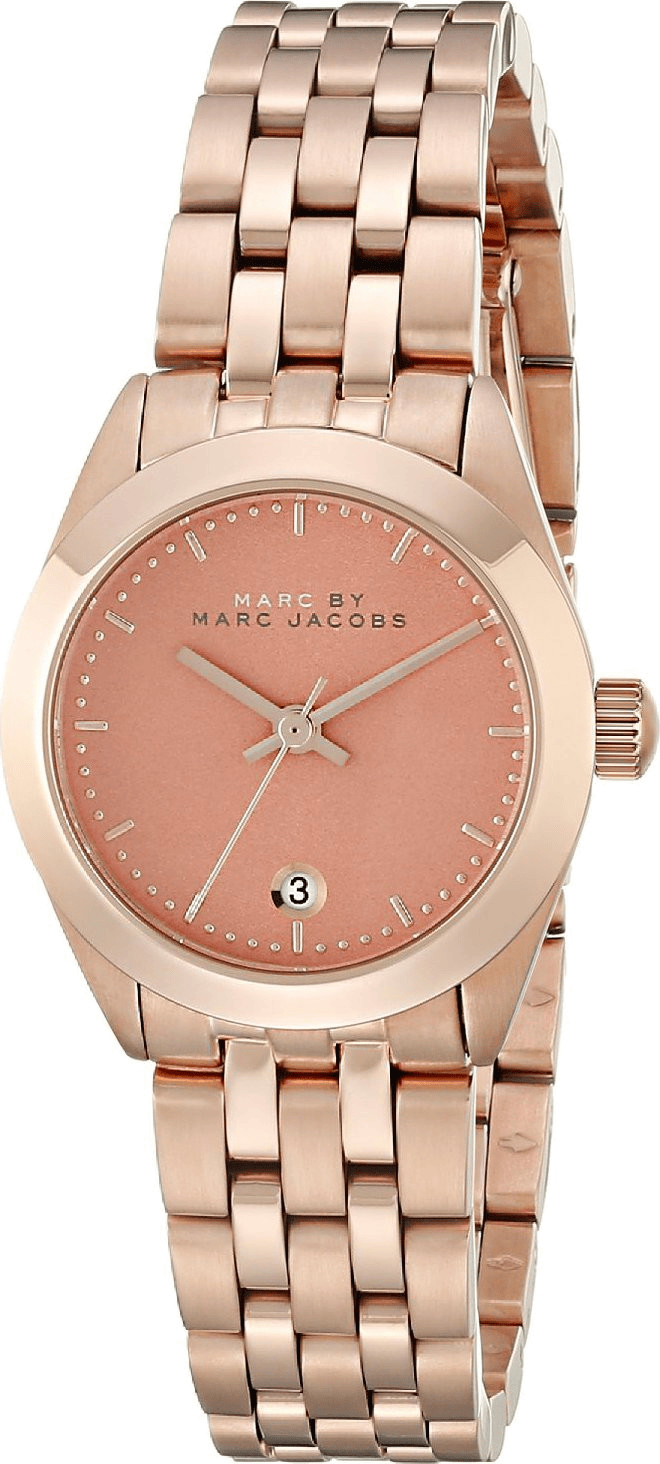 Marc Jacobs Peeker Pink Dial Rose Gold Stainless Steel Strap Watch for Women - MBM3377