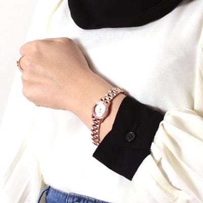 Marc Jacobs Peeker Rose Gold Dial Rose Gold Steel Strap Watch for Women - MBM3374