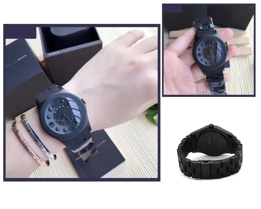 Marc Jacobs Pelly Black Dial Black Silicon Strap Watch for Women - MBM2511