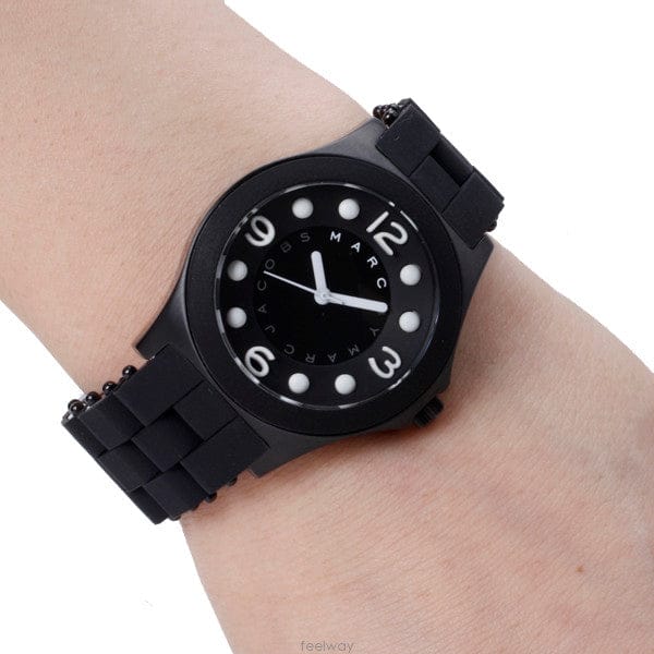 Marc Jacobs Pelly Black Dial Black Silicone Strap Watch for Women - MBM2528