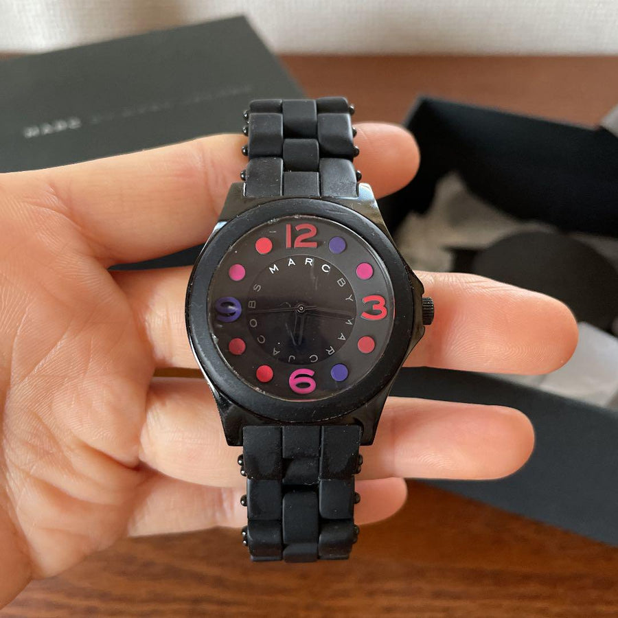 Marc Jacobs Pelly Black Dial Black Silicone Strap Watch for Women - MBM2543