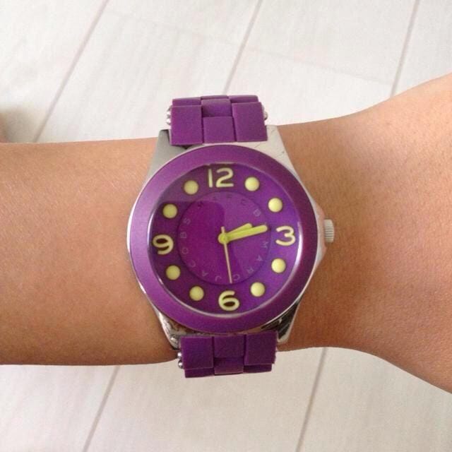 Marc Jacobs Pelly Purple Dial Purple Silicone Strap Watch for Women - MBM2515