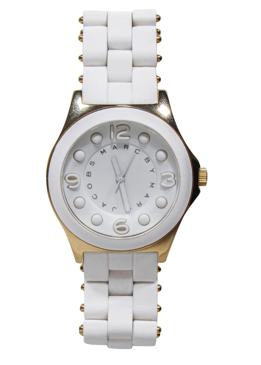 Marc Jacobs Pelly White Dial White SIlicone Strap Watch for Women - MBM2525