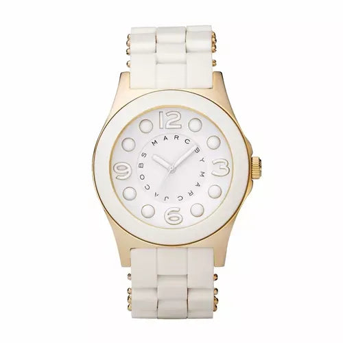 Marc Jacobs Pelly White Dial White SIlicone Strap Watch for Women - MBM2525