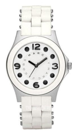 Marc Jacobs Perry White Dial White Silicone Strap Watch for Women - MBM2533