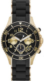 Marc Jacobs Rock Chrono Black Dial Black Rubber Strap Watch for Women - MBM2598