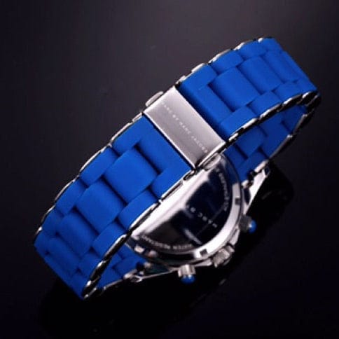 Marc Jacobs Rock Chronograph Blue Dial Blue Silicone Strap Watch for Women - MBM2548