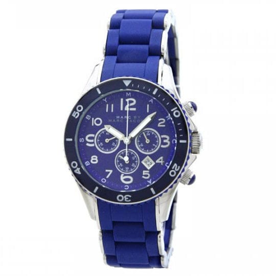 Marc Jacobs Rock Chronograph Blue Dial Blue Silicone Strap Watch for Women - MBM2548