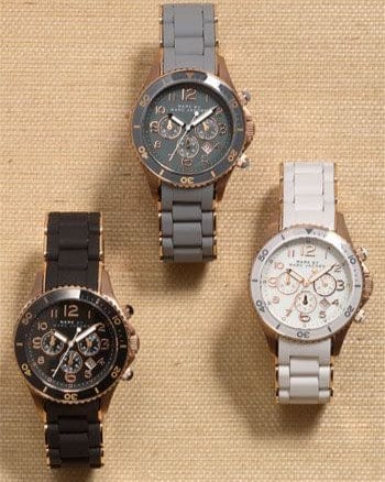 Marc Jacobs Rock Chronograph Grey Dial Grey Silicone Strap Watch for Women - MBM2550
