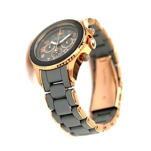 Marc Jacobs Rock Chronograph Grey Dial Grey Silicone Strap Watch for Women - MBM2550