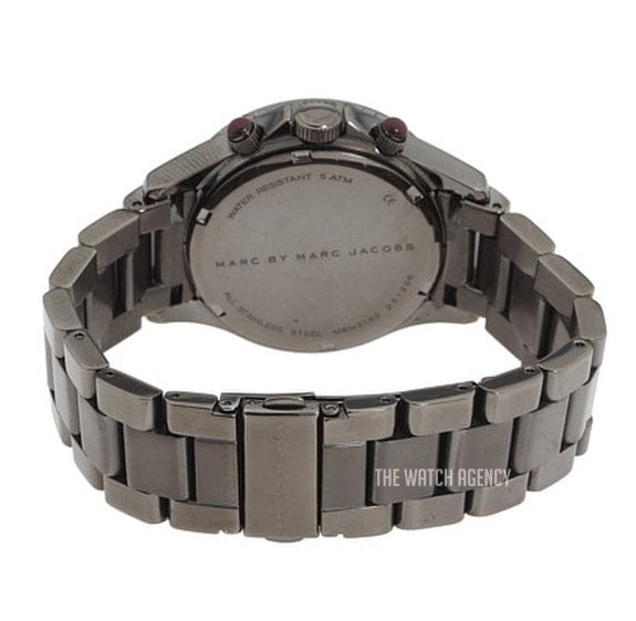 Marc Jacobs Rock Chronograph Gunmetal Grey Dial Grey Steel Strap Watch for Men - MBM3160