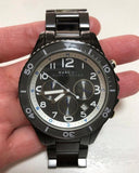 Marc Jacobs Rock Chronograph Limited Edition Gray Dial Gray Steel Strap Watch for Women - MBM5025