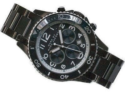 Marc Jacobs Rock Chronograph Limited Edition Gray Dial Gray Steel Strap Watch for Women - MBM5025