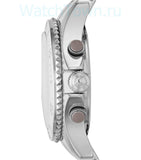 Marc Jacobs Rock Chronograph Mother of Pearl Grey Dial Silver Steel Strap Watch for Women - MBM3250