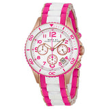 Marc Jacobs Rock Chrono White Dial Two Tone Rubber Strap Watch for Women - MBM2593