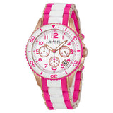 Marc Jacobs Rock Chronograph White Dial Two Tone Silicone Strap Watch for Women - MBM2593