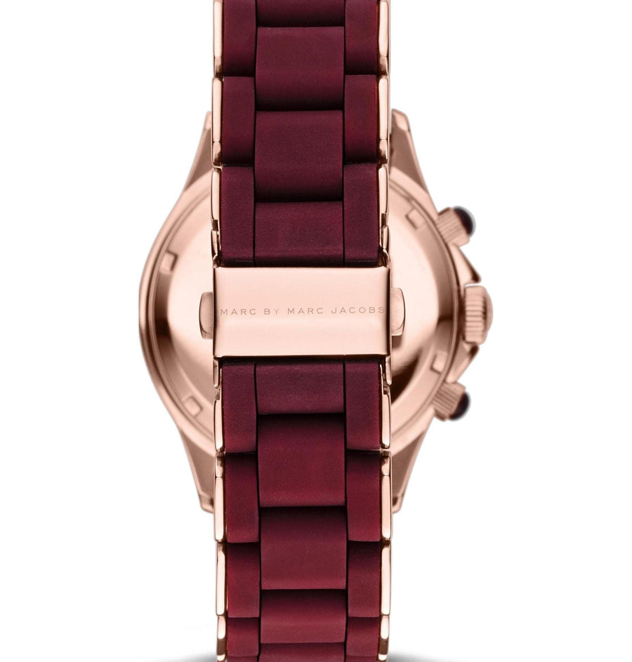 Marc Jacobs Rock Chronograph Red Dial Red Silicone Strap Watch for Women - MBM2596