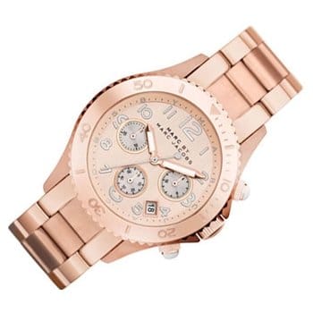 Marc Jacobs Rock Chronograph Rose Gold Dial Rose Gold Steel Strap Watch for Women - MBM3156