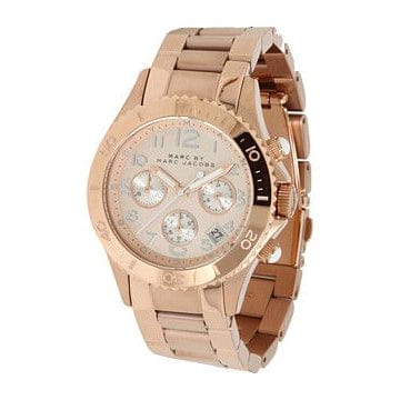 Marc Jacobs Rock Chronograph Rose Gold Dial Rose Gold Steel Strap Watch for Women - MBM3156
