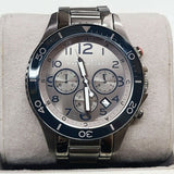 Marc Jacobs Rock Chronograph Silver Dial Silver Steel Strap Watch for Men - MBM5028