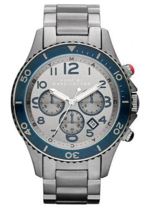 Marc Jacobs Rock Chronograph Silver Dial Silver Steel Strap Watch for Men - MBM5029