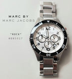 Marc Jacobs Rock Chronograph White Dial Silver Steel Strap Watch for Men - MBM5027