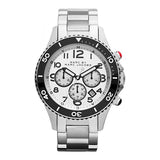 Marc Jacobs Rock Chronograph White Dial Silver Steel Strap Watch for Men - MBM5027