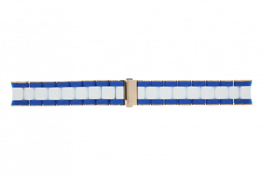 Marc Jacobs Rock Chronograph White Dial Two Tone Silicone Strap Watch for Women - MBM2594
