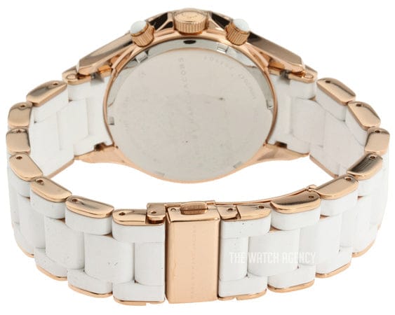 Marc Jacobs Rock Chronograph White Dial White Silicone Strap Watch for Women - MBM2547