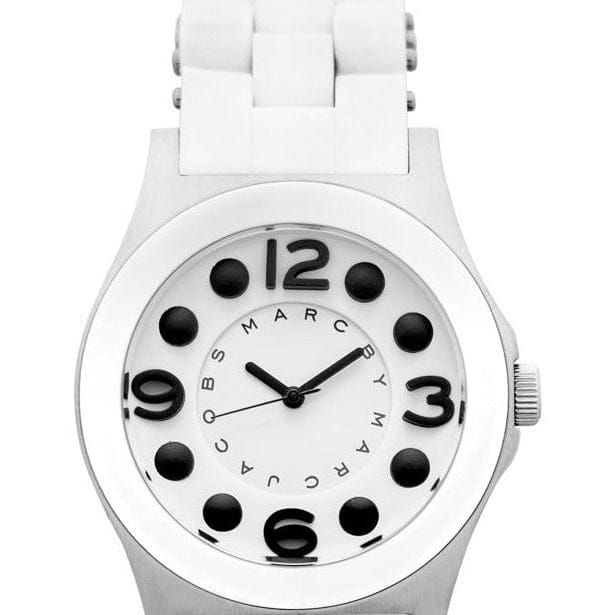 Marc Jacobs Rock White Dial White Silicone Strap Watch for Women - MBM2532