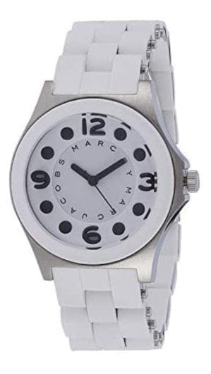 Marc Jacobs Rock White Dial White Silicone Strap Watch for Women - MBM2532