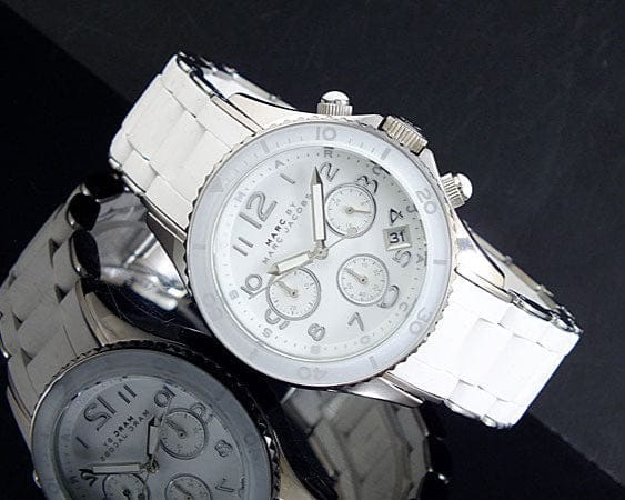 Marc Jacobs Rock White Dial White Silicone Strap Watch for Women - MBM2545