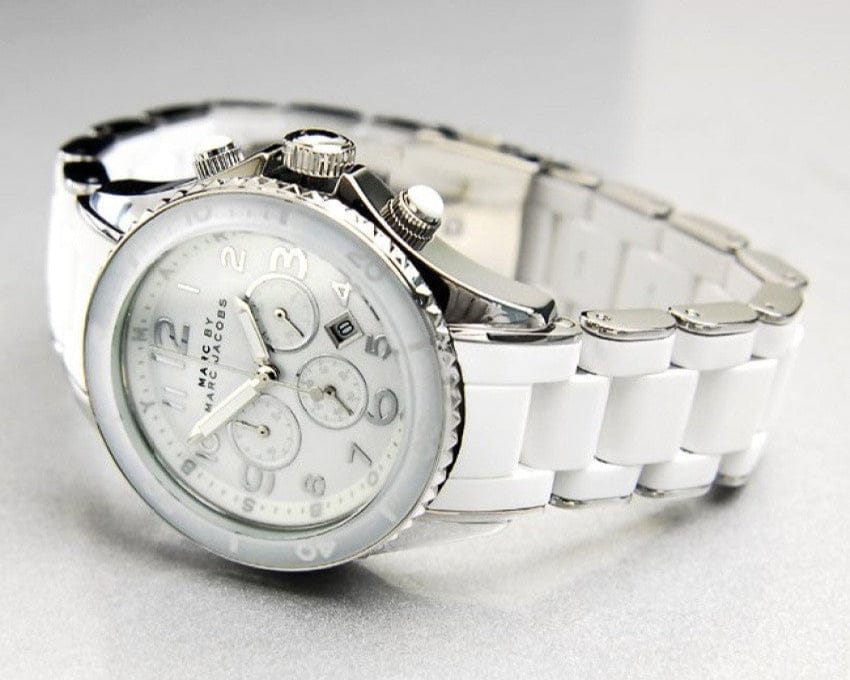 Marc Jacobs Rock White Dial White Silicone Strap Watch for Women - MBM2545