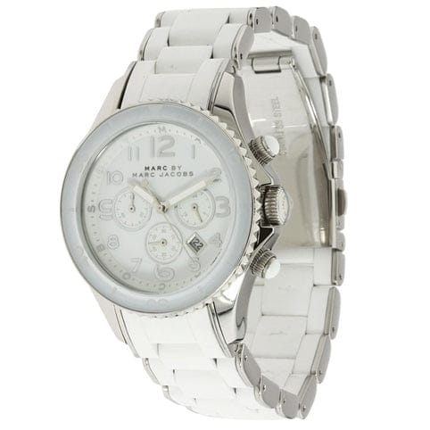 Marc Jacobs Rock White Dial White Silicone Strap Watch for Women - MBM2545