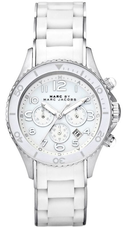 Marc Jacobs Rock White Dial White Silicone Strap Watch for Women - MBM2545
