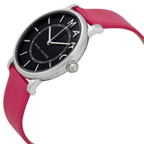 Marc Jacobs Roxy Black Dial Pink Leather Strap Watch for Women - MJ1535