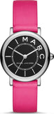 Marc Jacobs Roxy Black Dial Pink Leather Strap Watch for Women - MJ1540