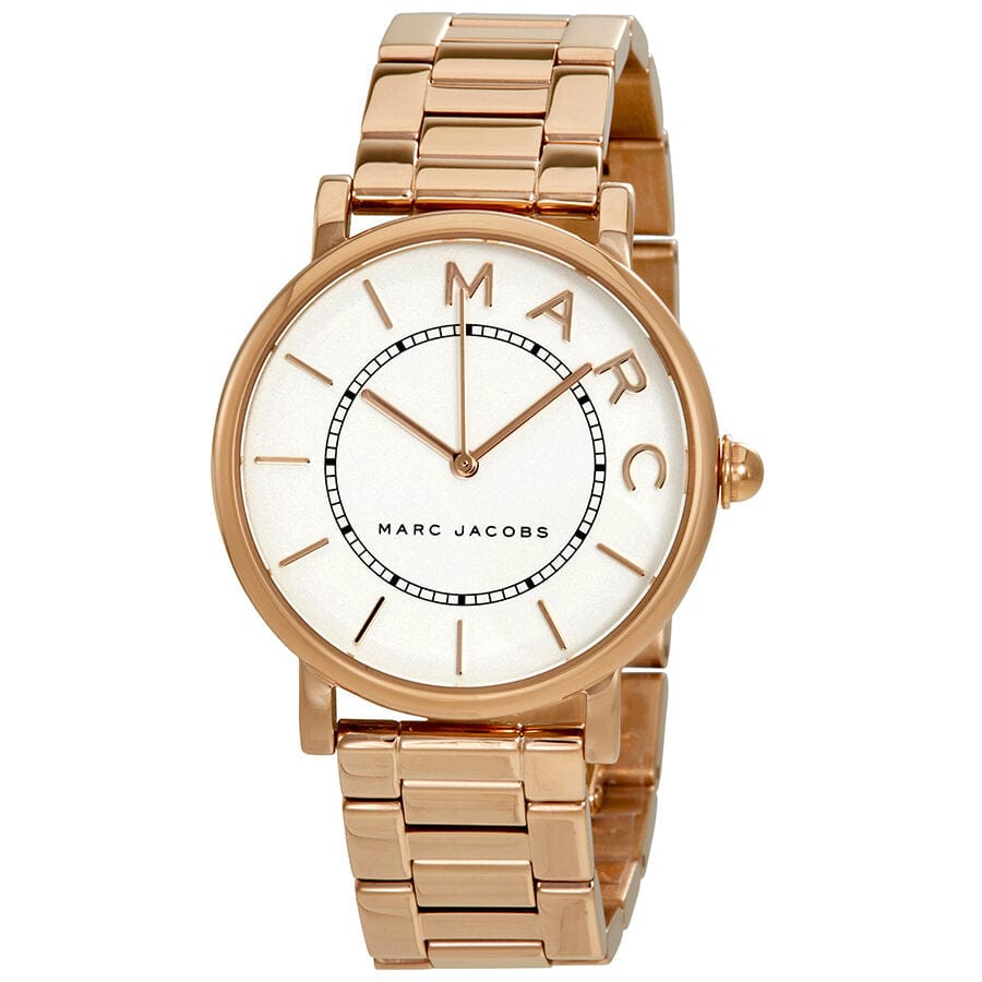 Marc Jacobs Roxy White Dial Rose Gold Steel Strap Watch for Women - MJ3523