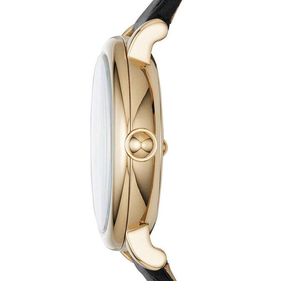 Marc Jacobs Roxy White Dial Black Leather Strap Watch for Women - MJ1537
