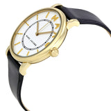 Marc Jacobs Roxy White Dial Black Leather Strap Watch for Women - MJ1532