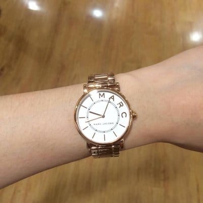 Marc Jacobs Roxy White Dial Rose Gold Steel Strap Watch for Women - MJ3523
