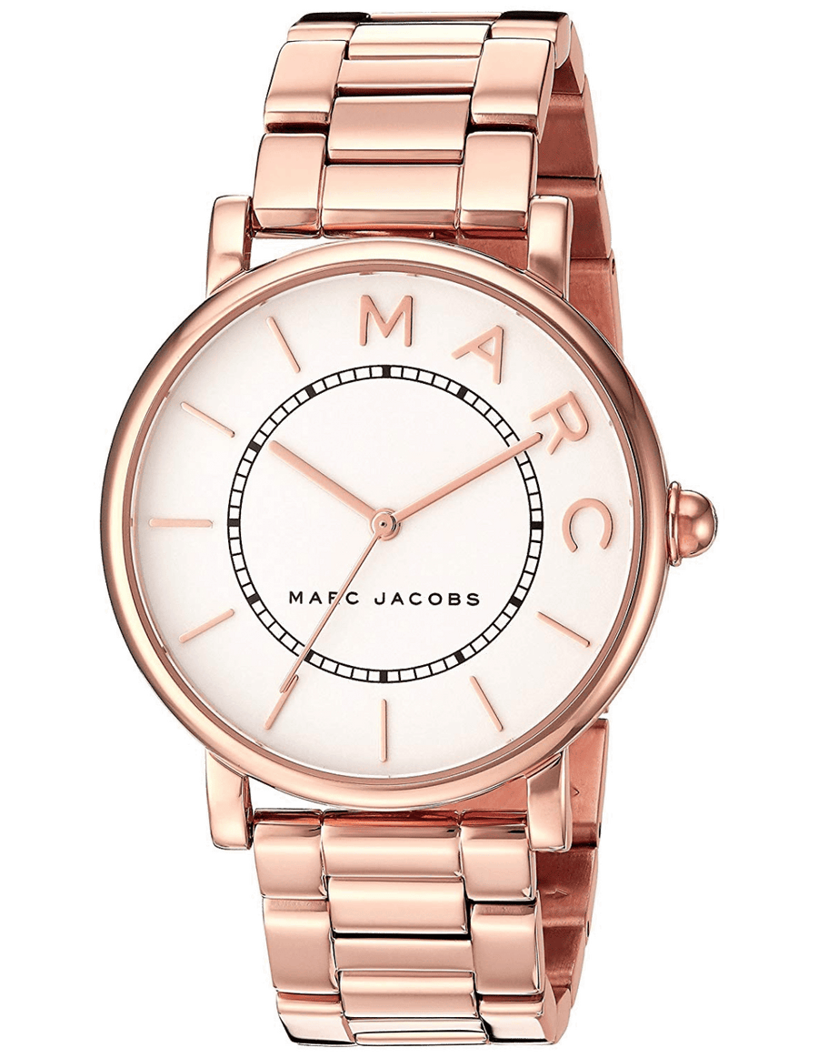 Marc Jacobs Roxy White Dial Rose Gold Steel Strap Watch for Women - MJ3523