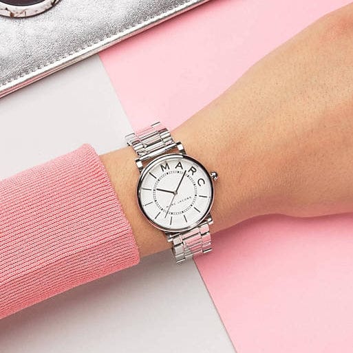 Marc Jacobs Roxy White Dial Silver Steel Strap Watch for Women - MJ3521