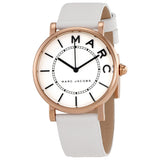 Marc Jacobs Roxy White Dial White Leather Strap Watch for Women - MJ1562