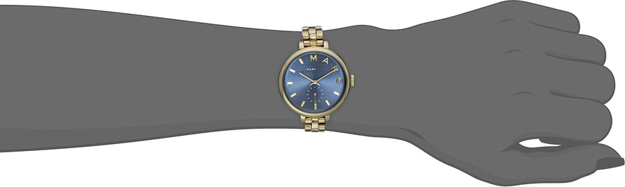 Marc Jacobs Sally Blue Dial Gold Steel Strap Watch for Women - MBM3366
