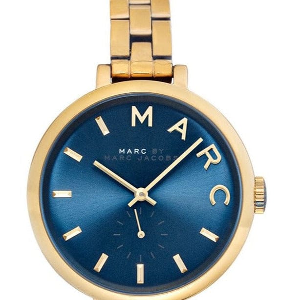 Marc Jacobs Sally Blue Dial Gold Steel Strap Watch for Women - MBM3366
