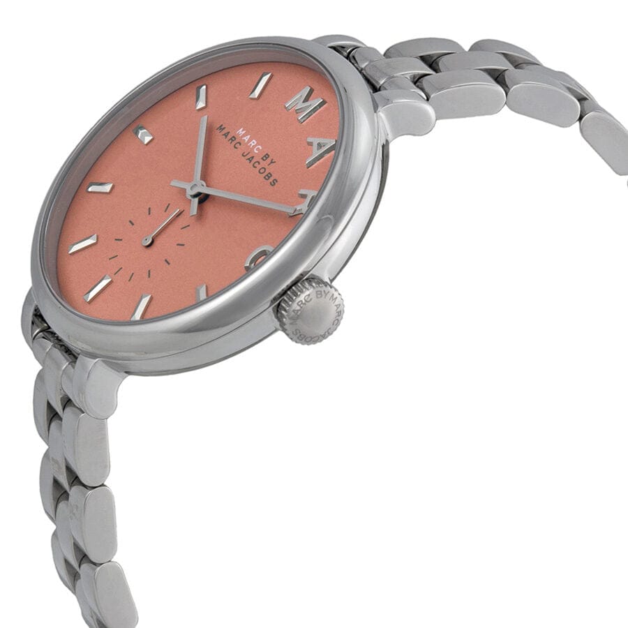 Marc Jacobs Sally Orange Dial Silver Steel Strap Watch for Women - MBM3365