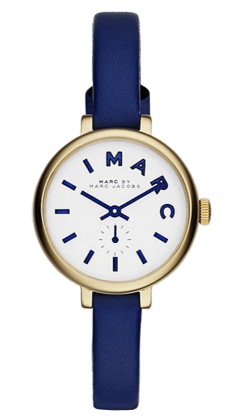 Marc Jacobs Sally White Dial Blue Leather Strap Watch for Women - MBM1354