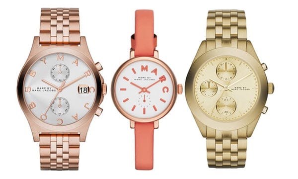 Marc Jacobs Sally White Dial Orange Leather Strap Watch for Women - MBM1355
