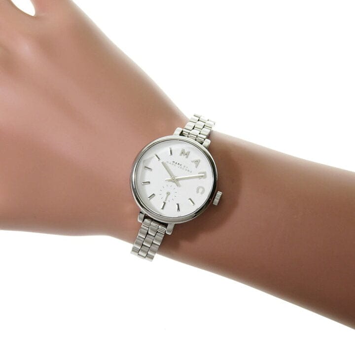 Marc Jacobs Sally White Dial Silver Steel Strap Watch for Women - MBM8642